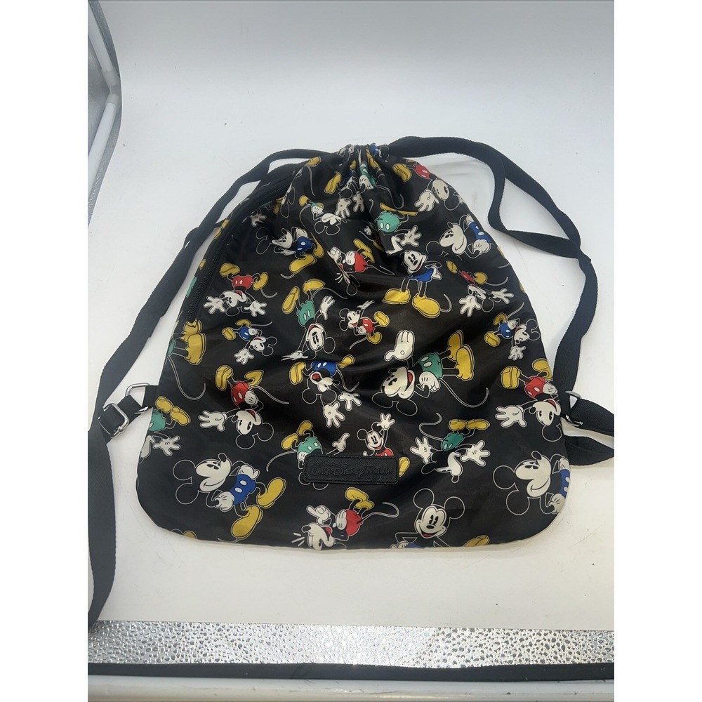 Walt Disney World Parks Mickey Mouse Drawstring Cinch Bag Sack‎ Pack Backpack